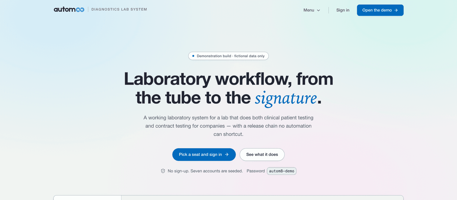 Autom8 Diagnostics Lab: Home