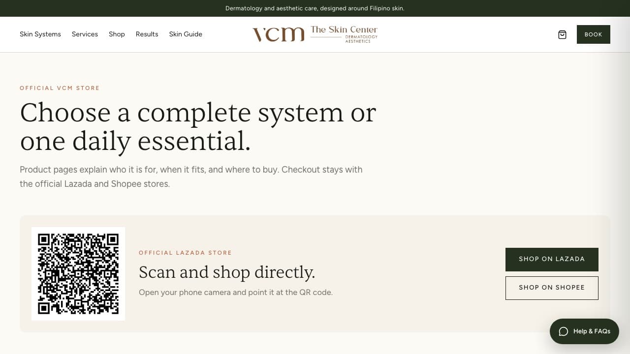 VCM The Skin Center: Shop